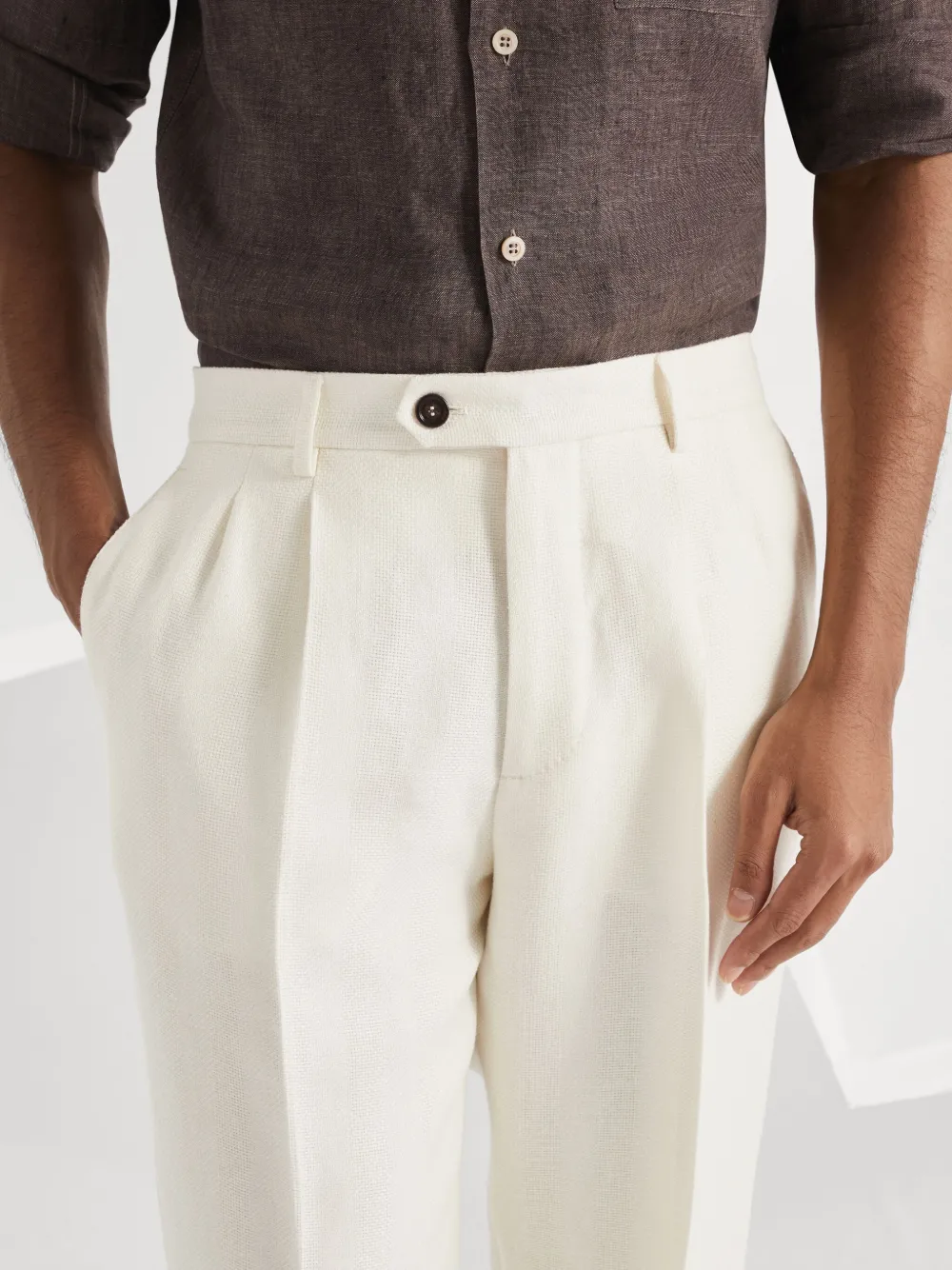 Brunello Cucinelli Twill broek Wit