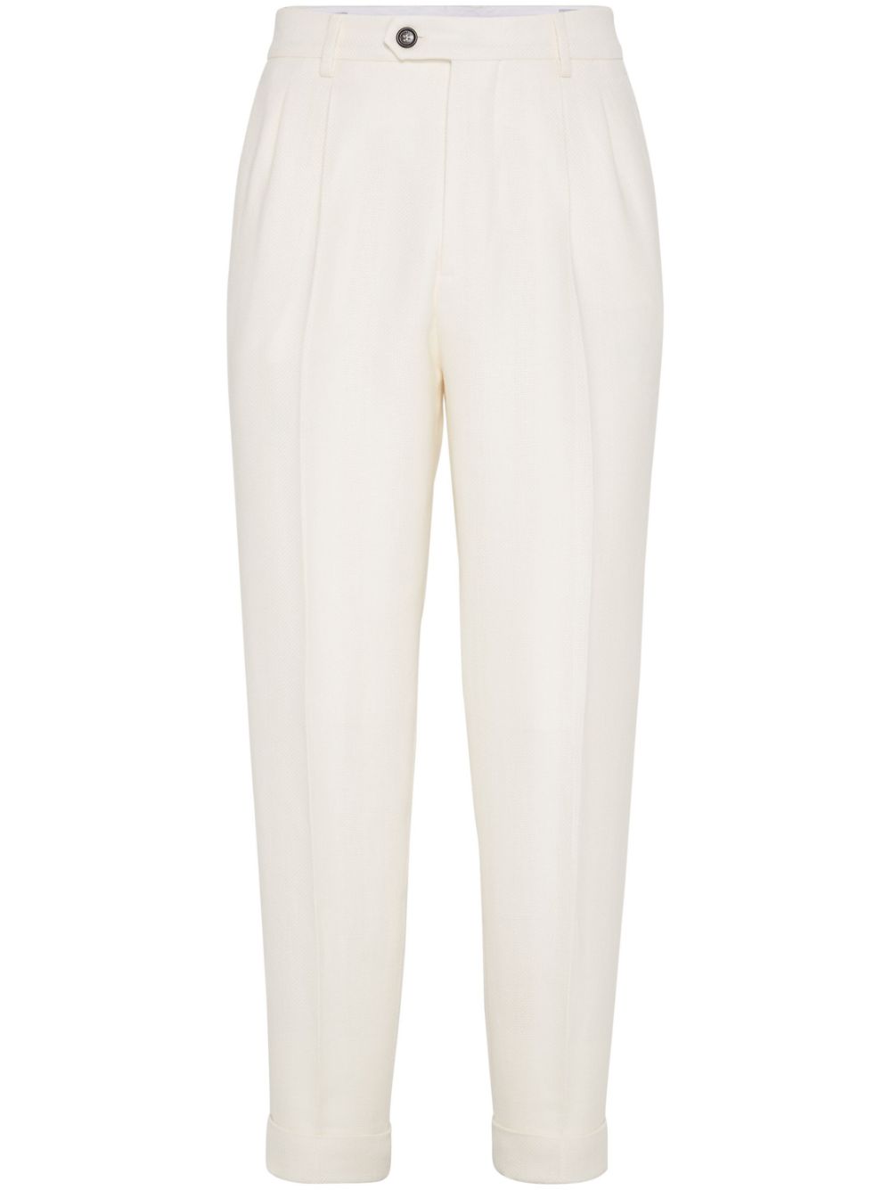 Brunello Cucinelli twill trousers - White