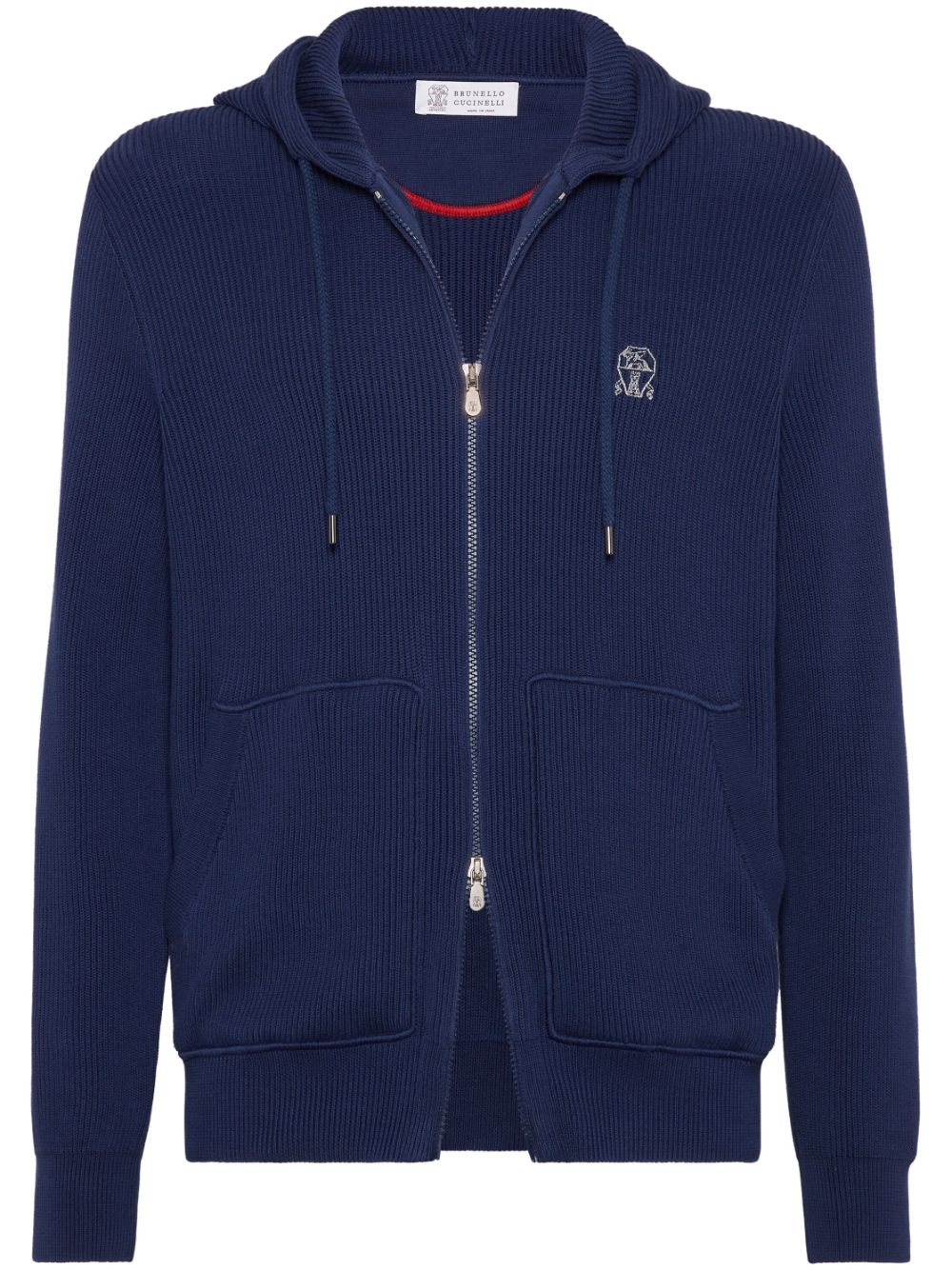 Brunello Cucinelli knitted hoodie - Blue