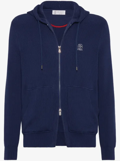 Brunello Cucinelli knitted hooded jacket