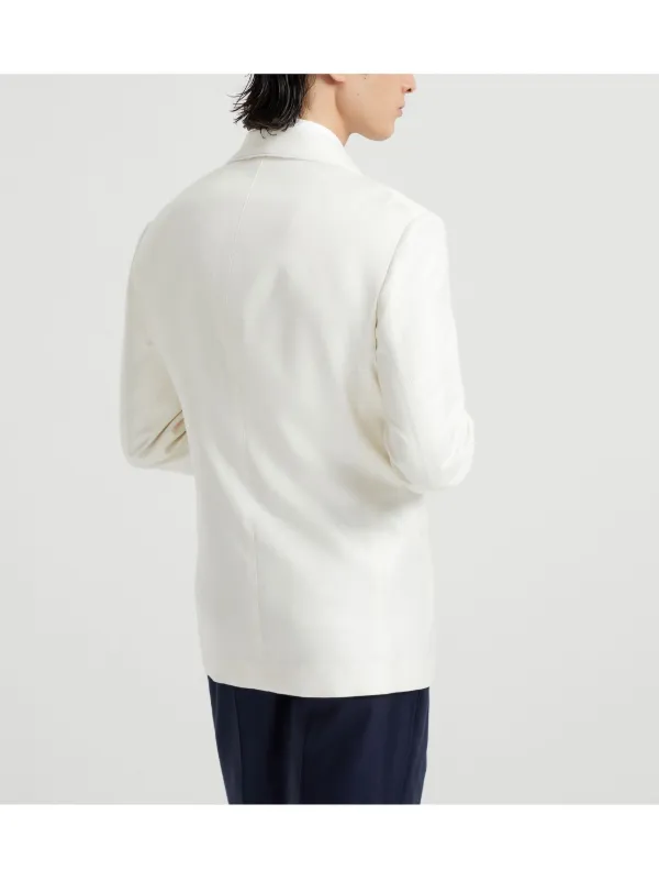 ボトムスその他 Brunello Cucinelli White Double-Breasted Blazer Men's blazers and waistcoats | Brunello Cucinelli