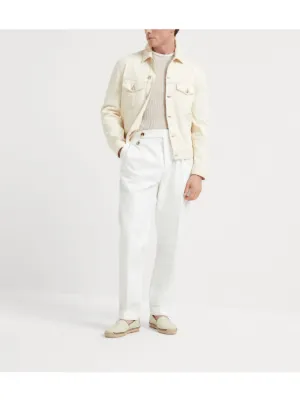 未使用級 ブルネロクチネリ デニムジャケット ストレッチ ホワイト系 46サイズ ブルネロクチネリの中古通販 | ブランディア