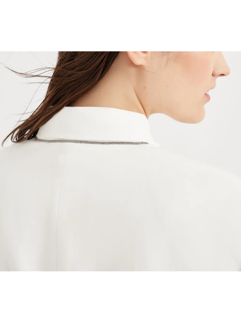 Brunello Cucinelli Twill blazer met monili detail Wit