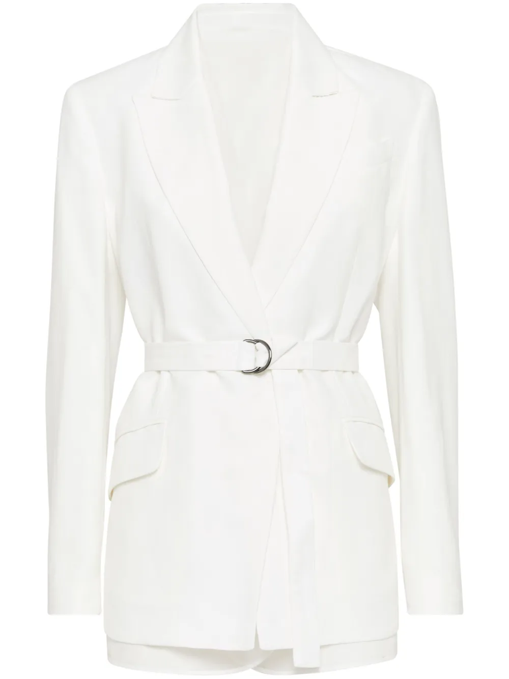 Brunello Cucinelli Twill blazer met monili detail Wit
