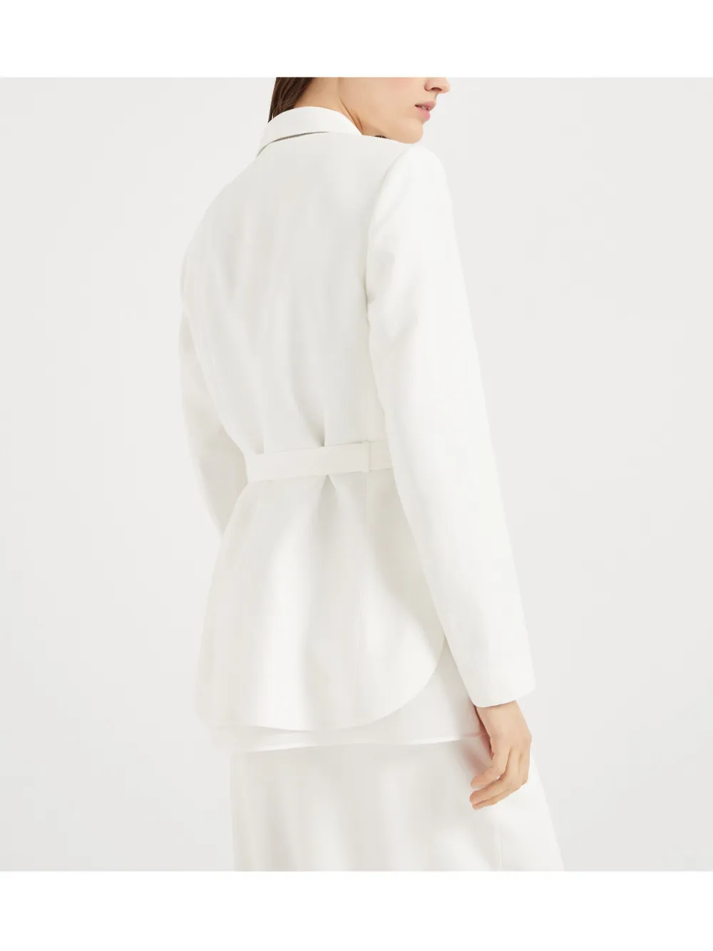 Brunello Cucinelli Twill blazer met monili detail Wit