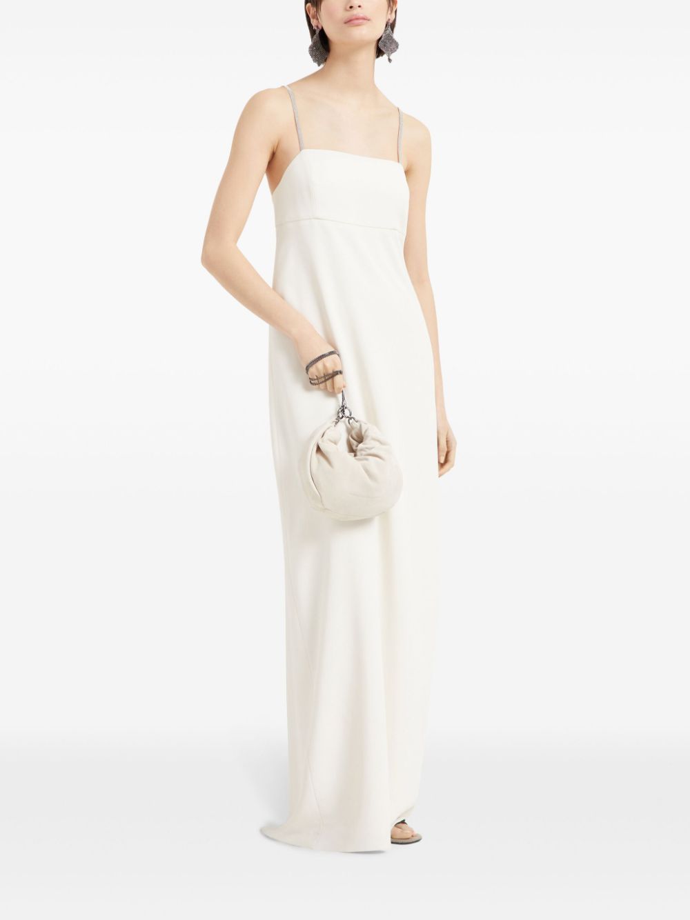 Brunello Cucinelli Monili-detail gown - White