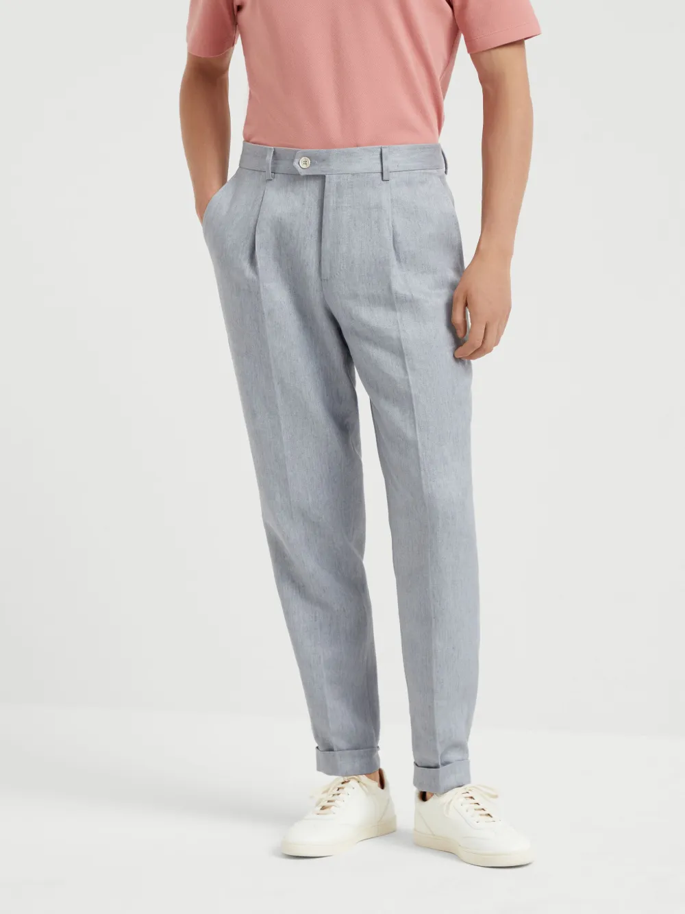 Brunello Cucinelli Linnen broek Grijs