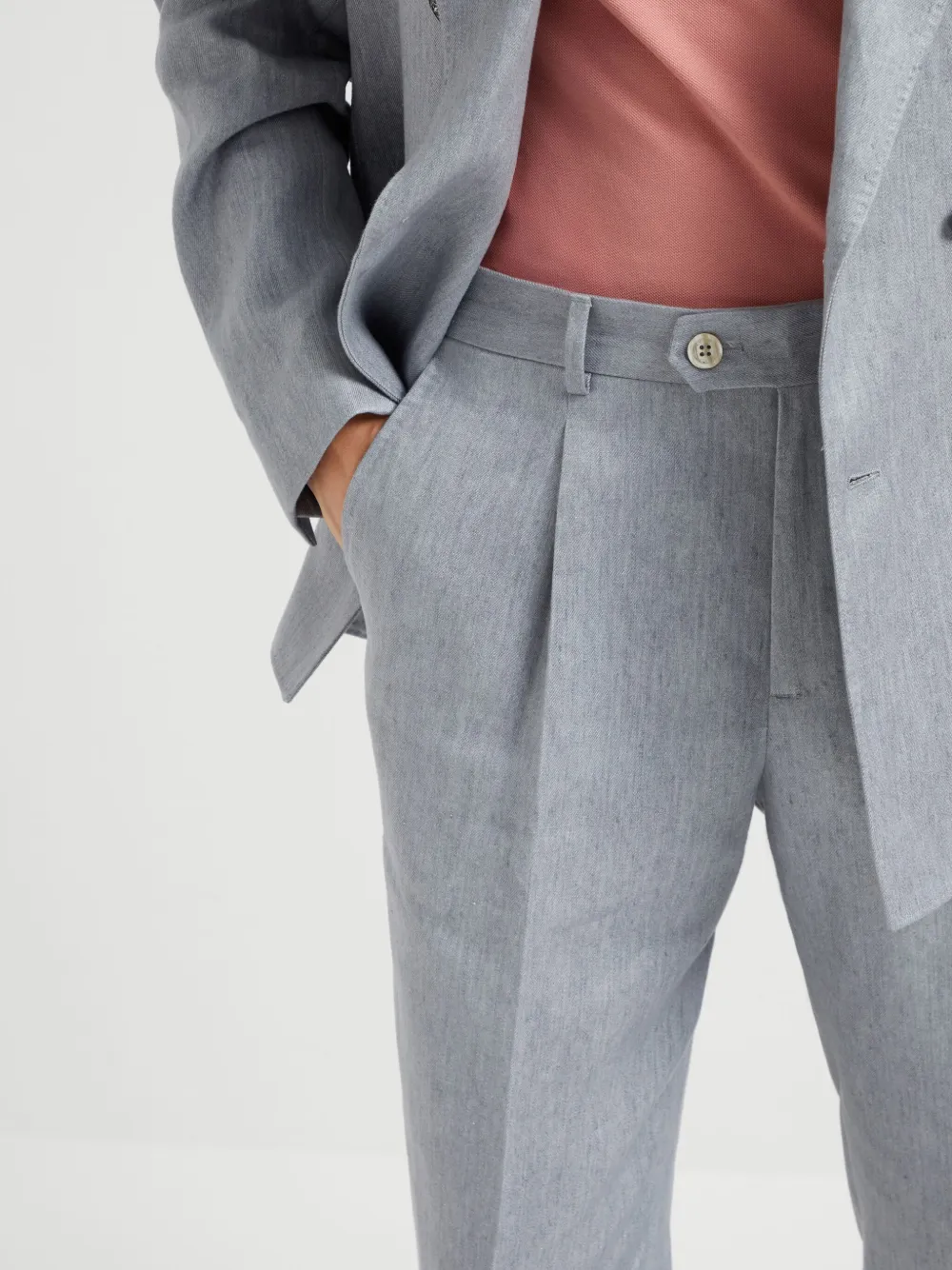 Brunello Cucinelli Linnen broek Grijs