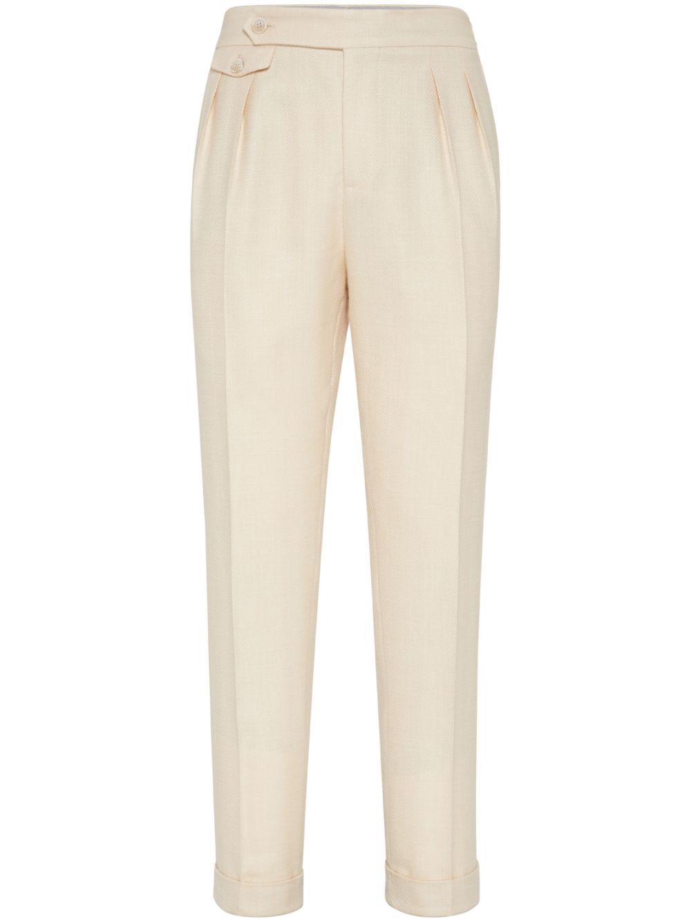 Brunello Cucinelli herringbone trousers - Neutrals