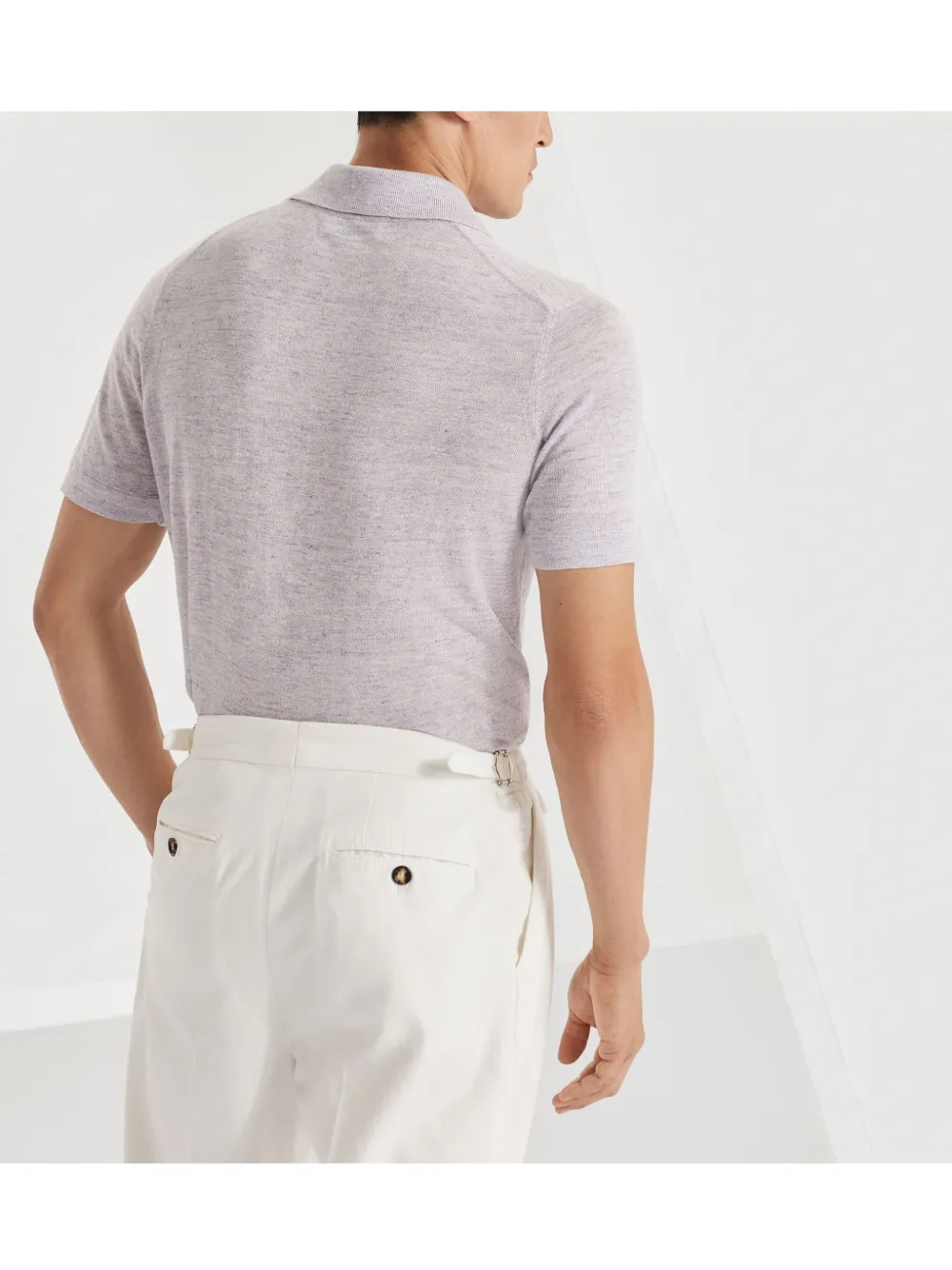 Brunello Cucinelli Gebreid poloshirt Paars