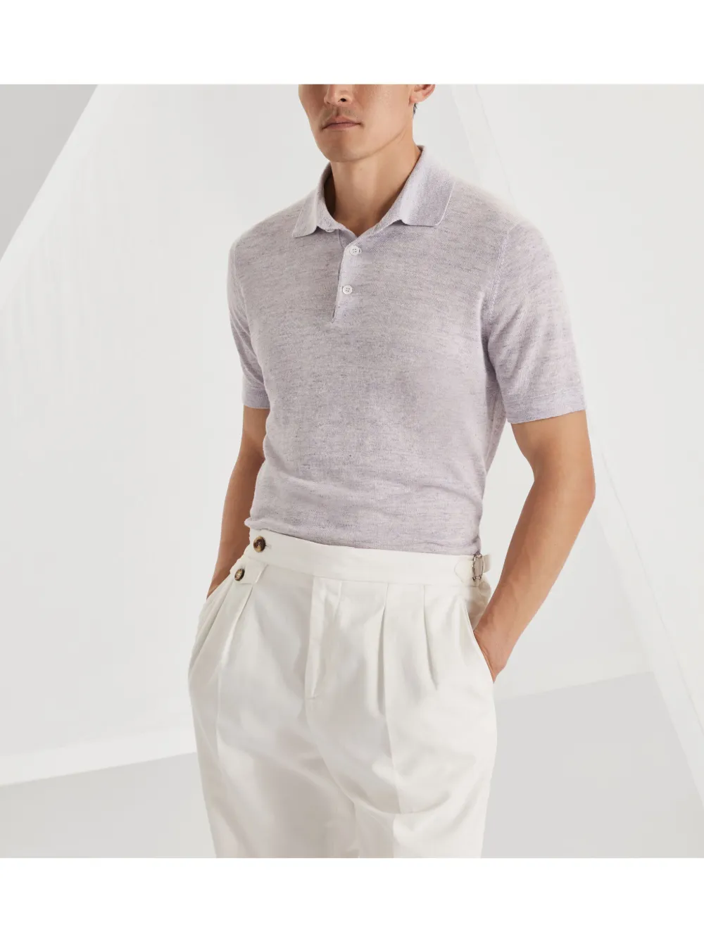 Brunello Cucinelli Gebreid poloshirt Paars
