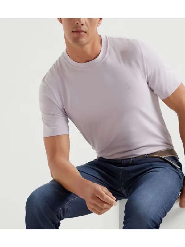 【BRUNELLO CUCINELLI】 Tシャツ・カットソー パープル系 Brunello Cucinelli ロゴ Tシャツ | パープル | FARFETCH JP