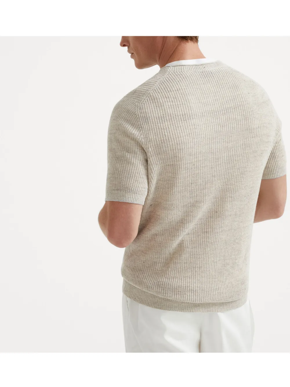 Brunello Cucinelli Gebreid T-shirt Beige