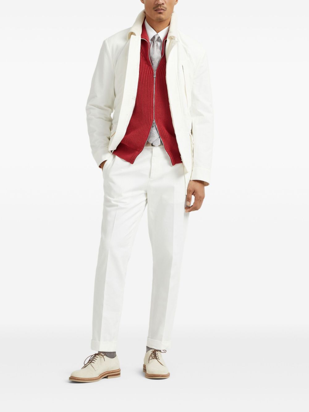 Brunello Cucinelli zip-up cardigan - Rood