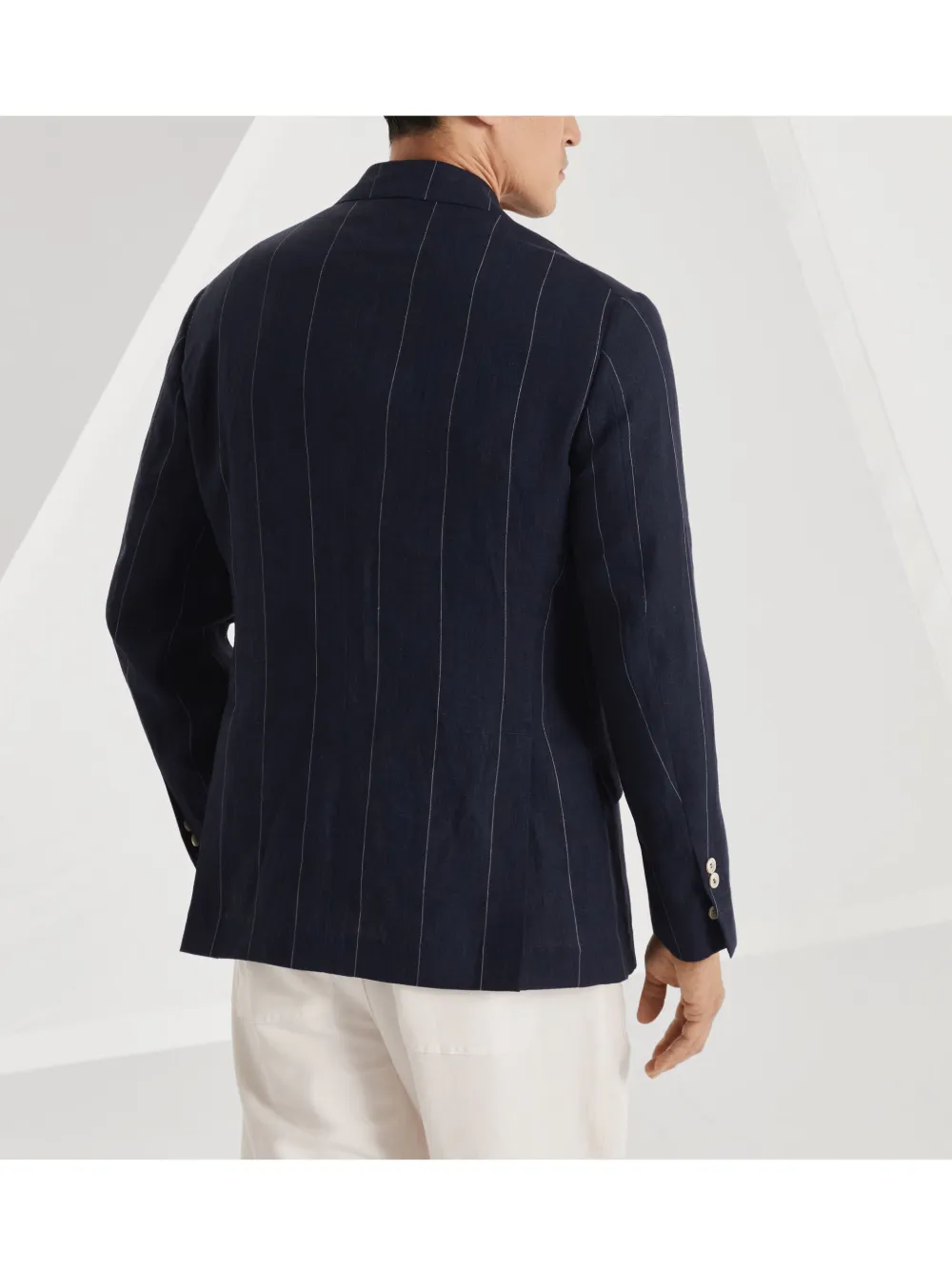 Brunello Cucinelli Blazer met enkele rij knopen Blauw