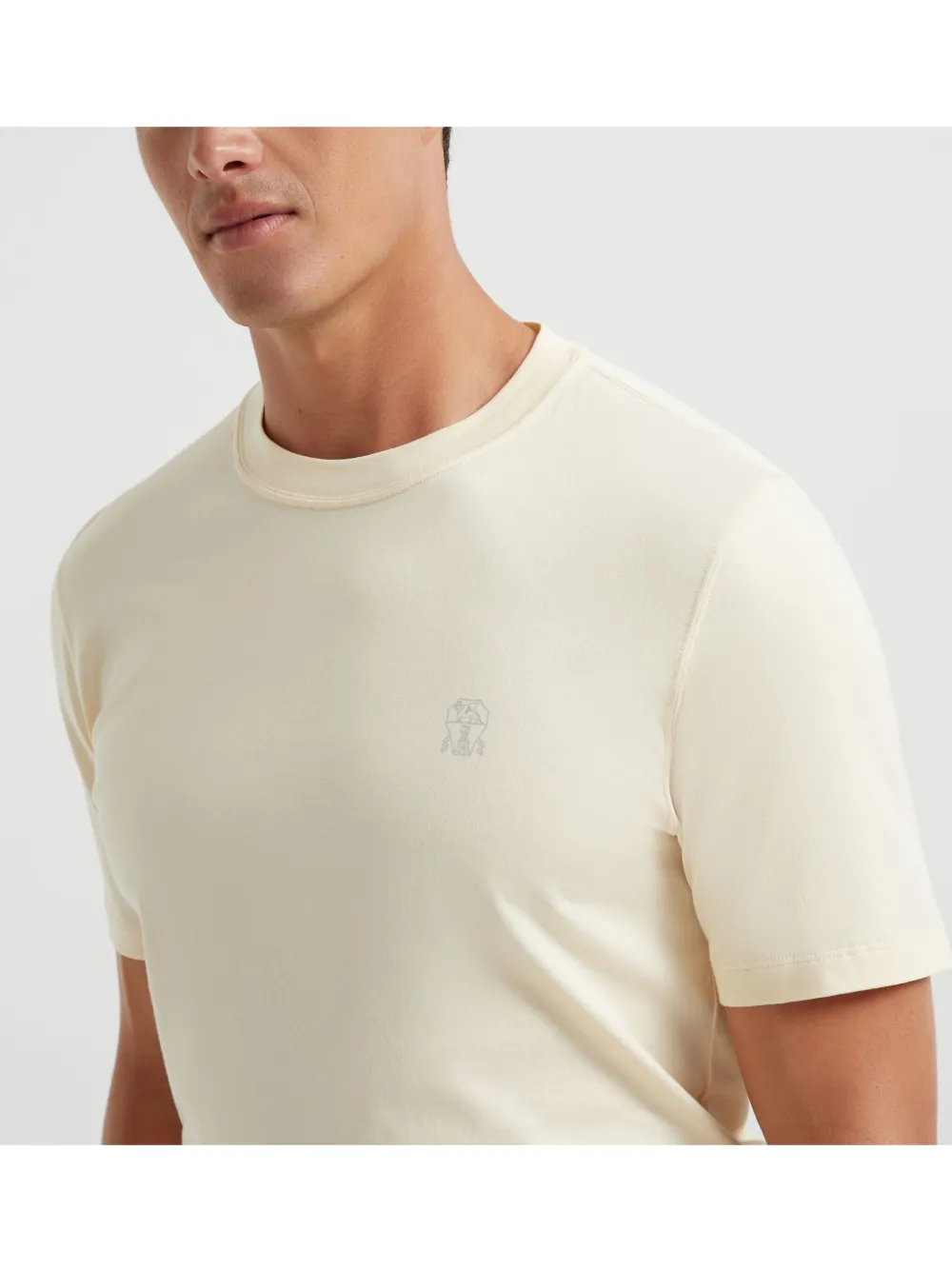 Brunello Cucinelli T-shirt met logoprint Beige