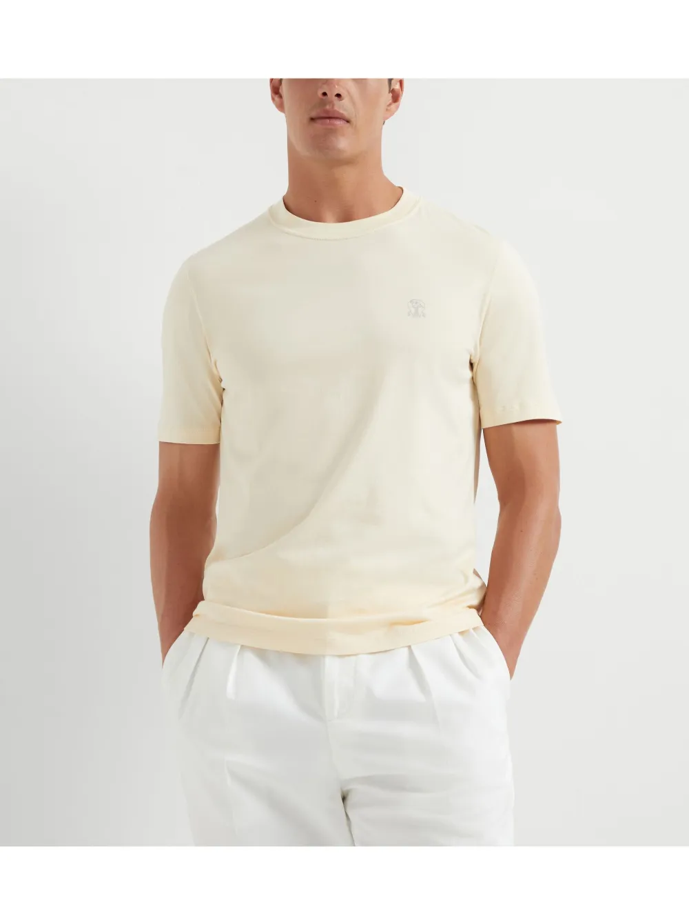 Brunello Cucinelli T-shirt met logoprint Beige