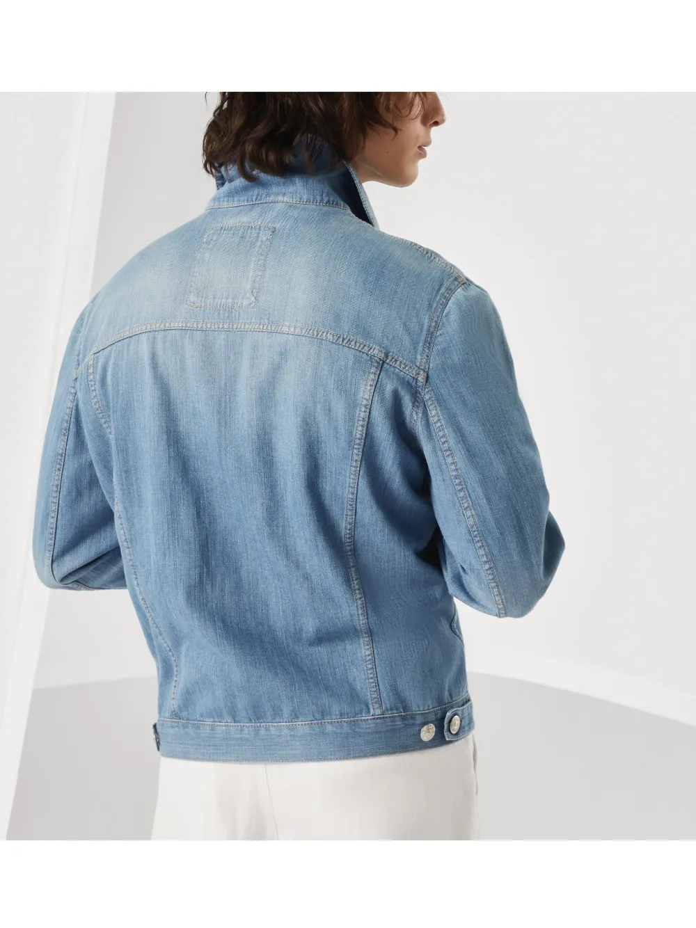 Brunello Cucinelli Button-up denim jack Blauw