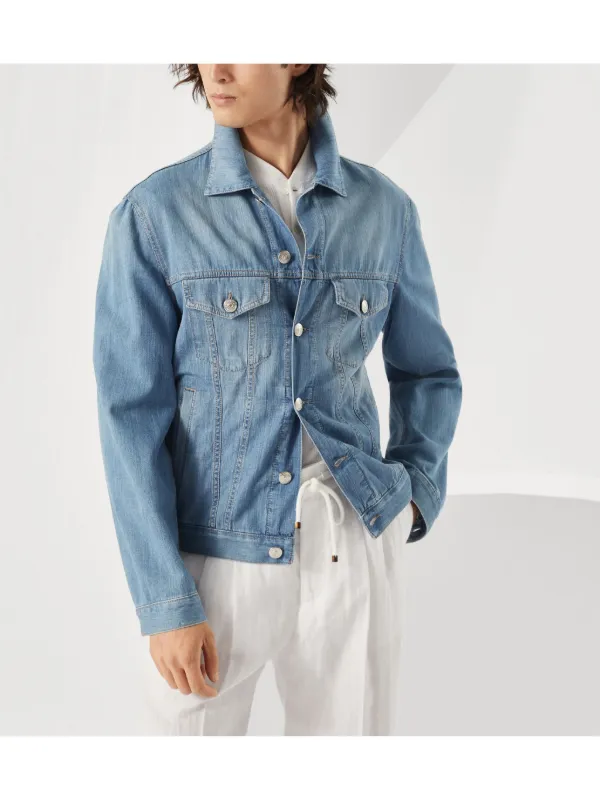 Brunello Cucinelli button-up Denim Jacket | Blue | FARFETCH