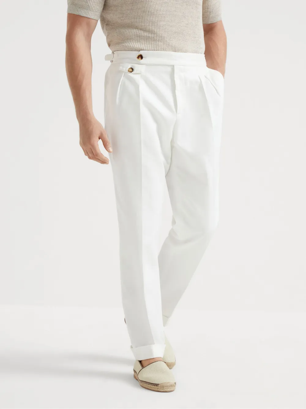 Brunello Cucinelli Pantalon Wit