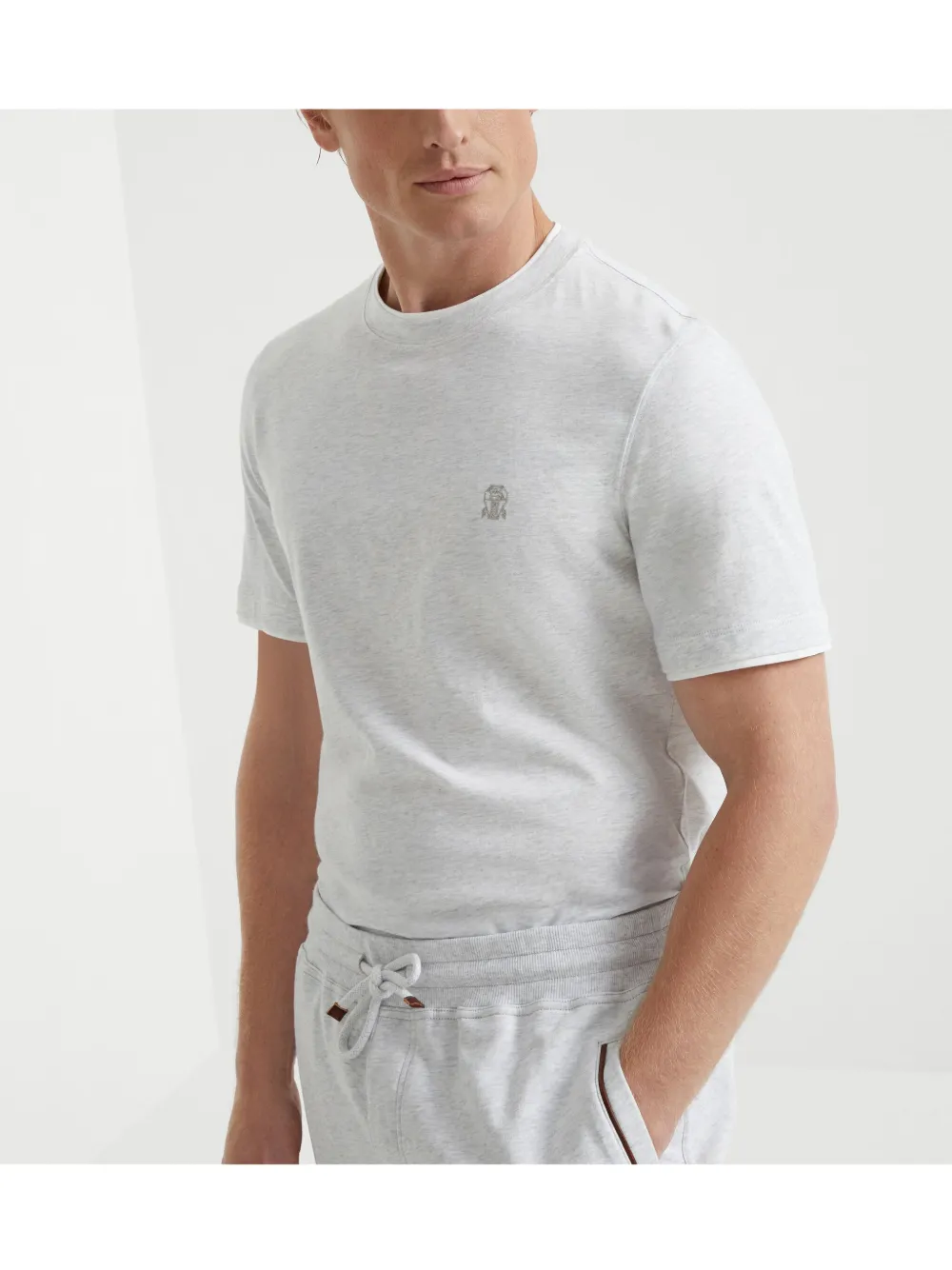 Brunello Cucinelli M0B137427GCD325 関税送料込 Brunello Cucinelli layered-detail T-shirt | Grey | FARFETCH