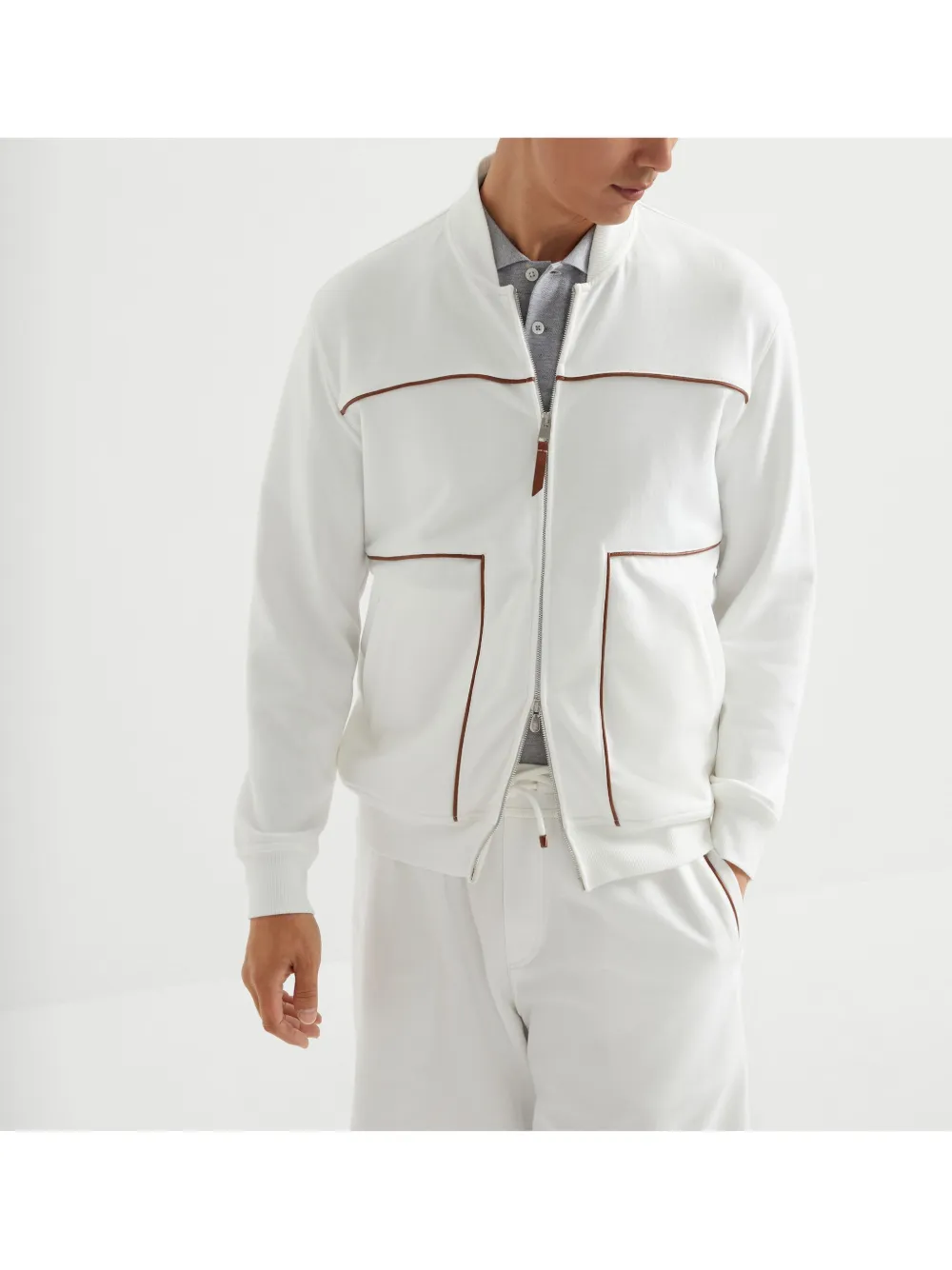 Brunello Cucinelli Sweater van badstof Wit