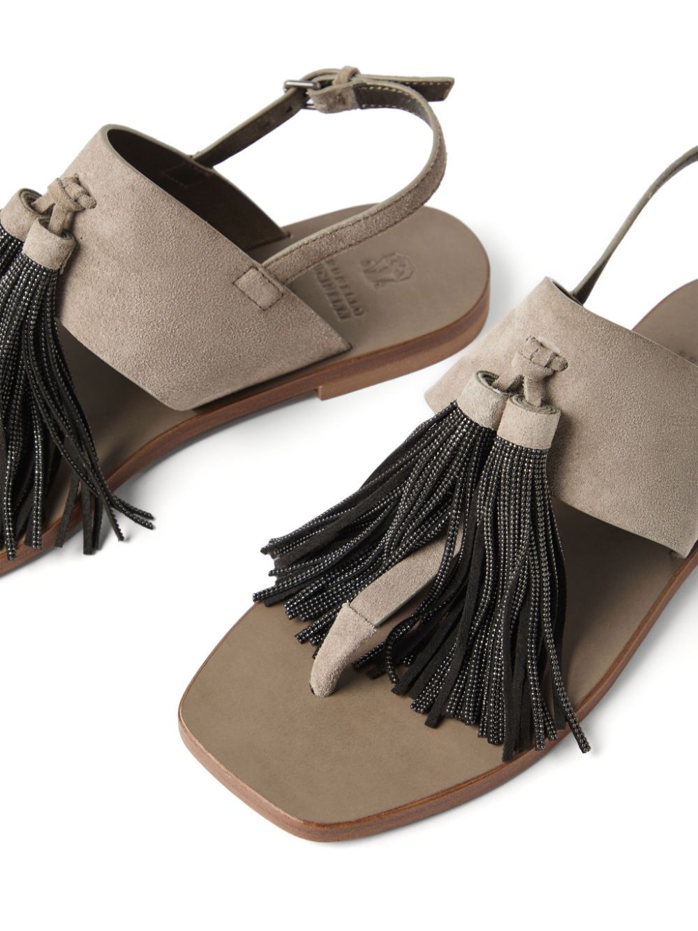 Brunello Cucinelli Suède sandalen Grijs