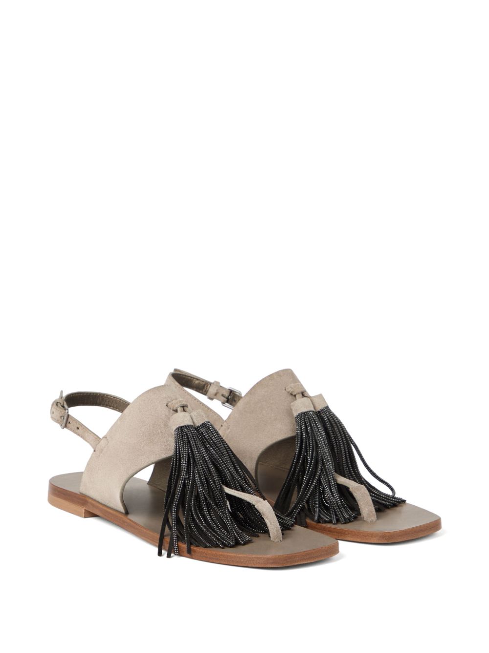 Brunello Cucinelli Suède sandalen - Grijs