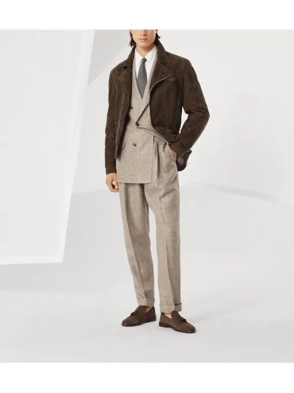 パンツ BRUNELLO CUCINELLI LOOSE PLEATED LINEN BLEND TROUSERS BRUNELLO CUCINELLI Pleated linen wide-leg pants | NET-A-PORTER