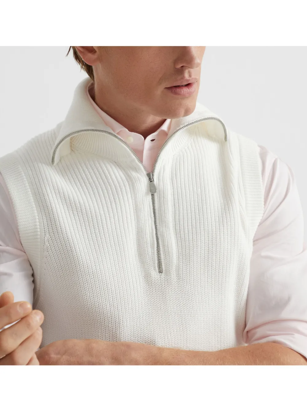 Brunello Cucinelli Gilet met rits Wit