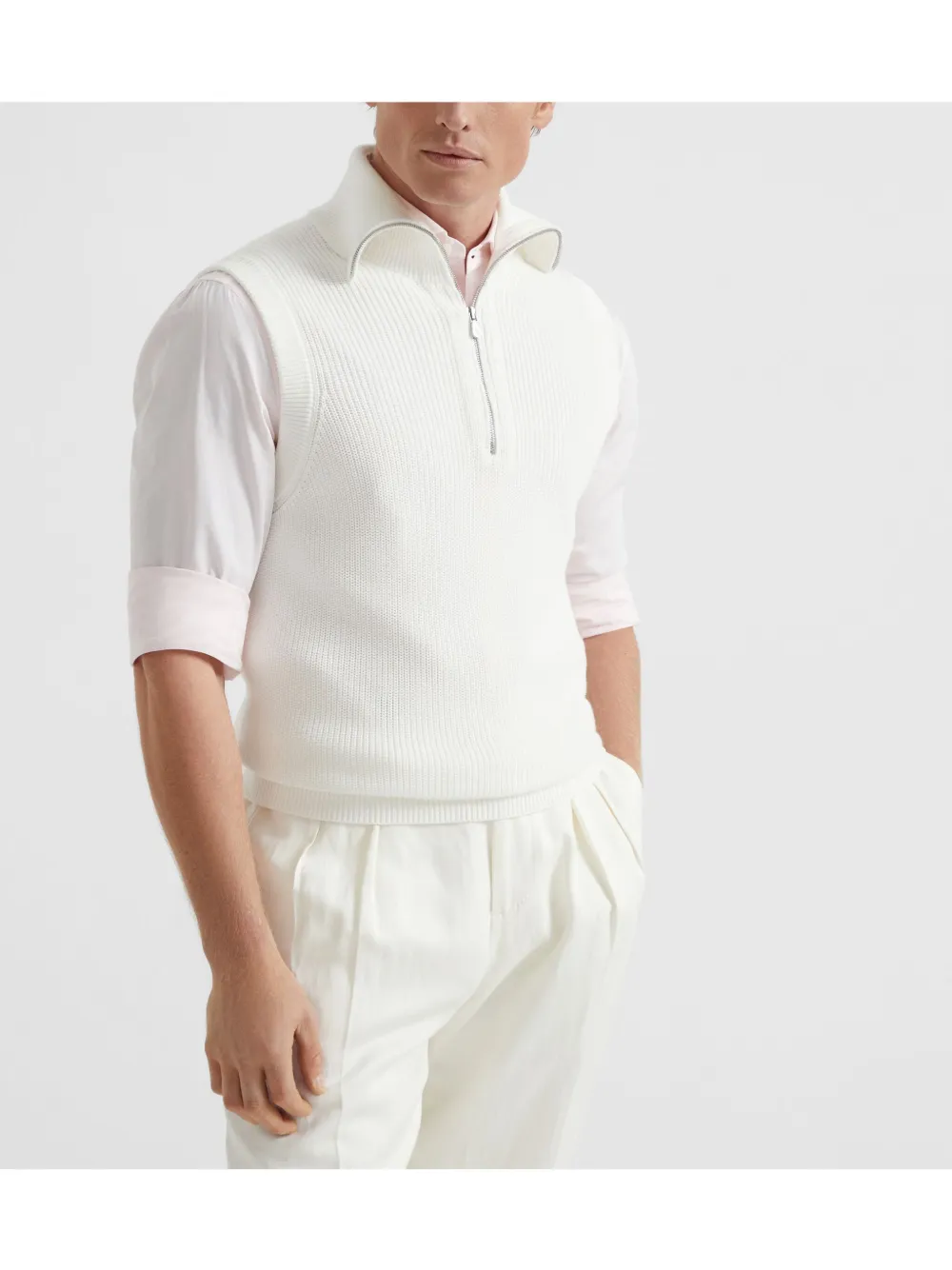 Brunello Cucinelli Gilet met rits Wit