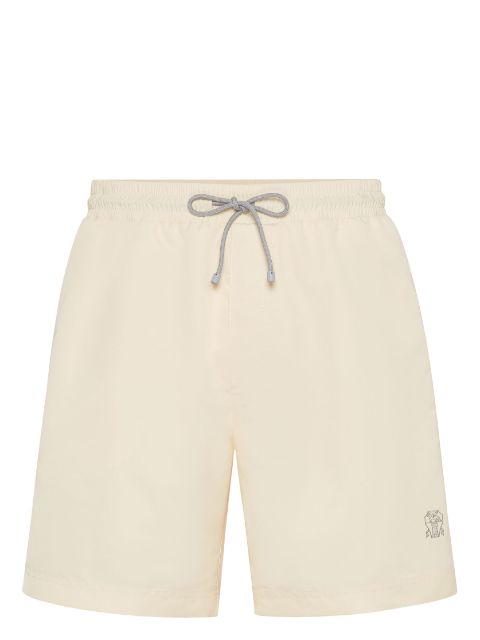 Brunello Cucinelli logo-print swim shorts Men