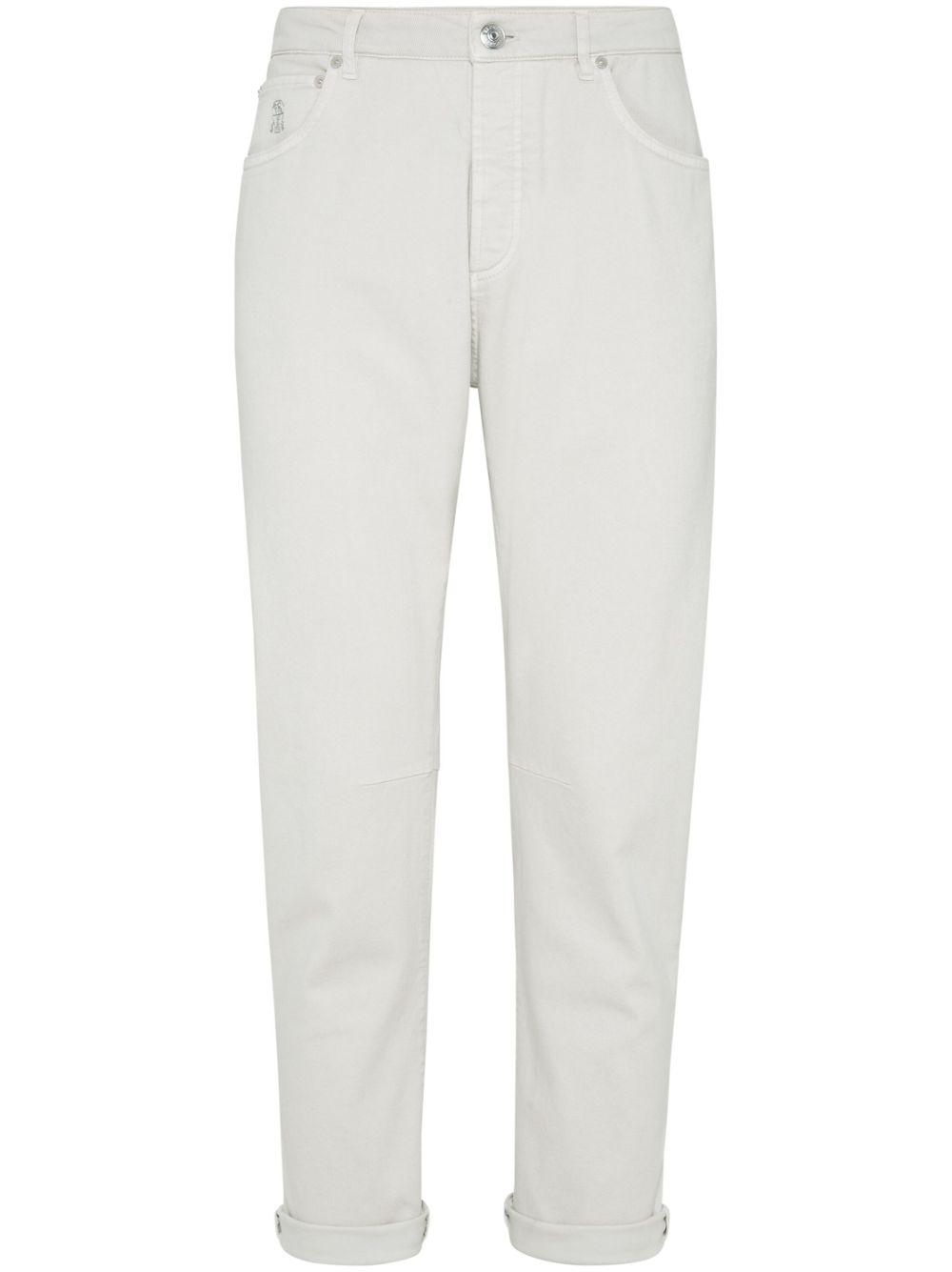 Brunello Cucinelli garment-dyed jeans - White