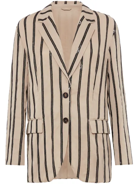 Brunello Cucinelli sequinned striped blazer