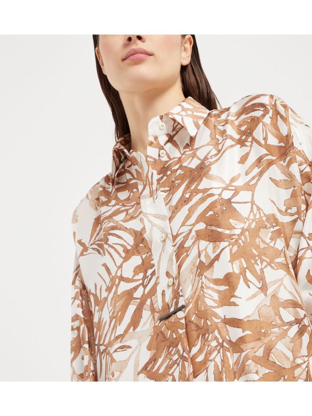 Brunello Cucinelli Herbarium-print shirt dress Women