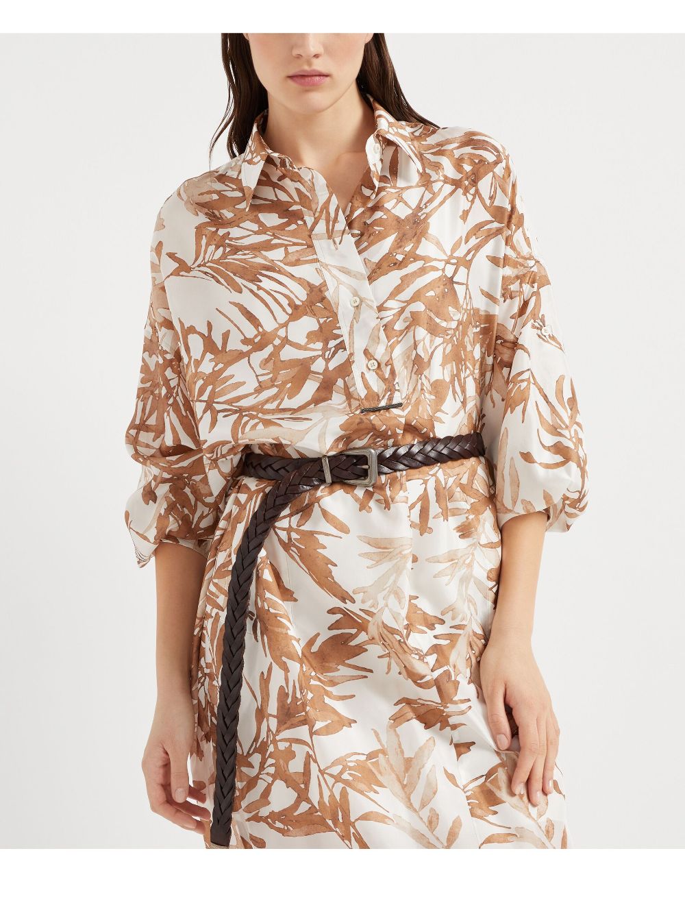 Brunello Cucinelli Herbarium-print shirt dress Women