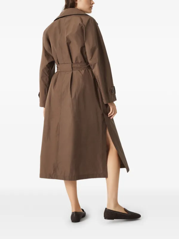 Brunello Cucinelli Monili bead-embellished Trench Coat Brown