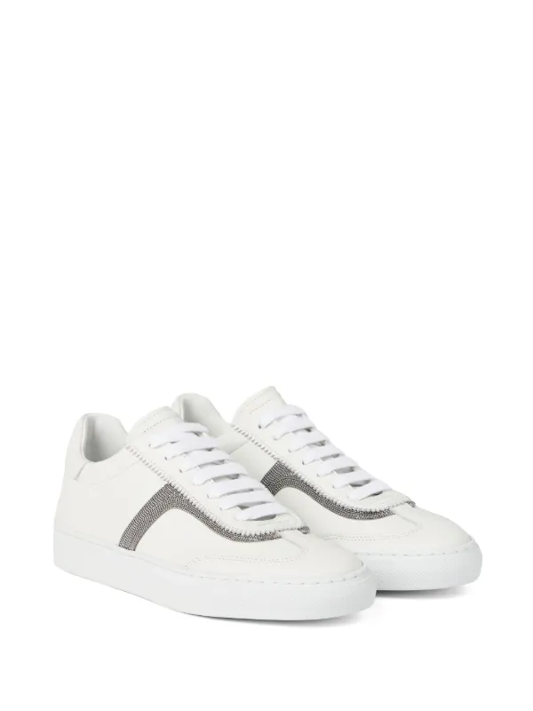 スニーカー BRUNELLO CUCINELLI Women Sneakers MZGSG2907C7592 White Brunello Cucinelli Women Sneakers White Leather Low Top Lace
