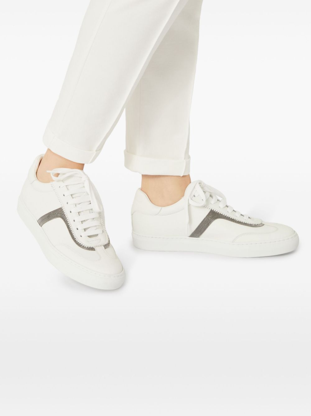 Brunello Cucinelli Leren sneakers Wit