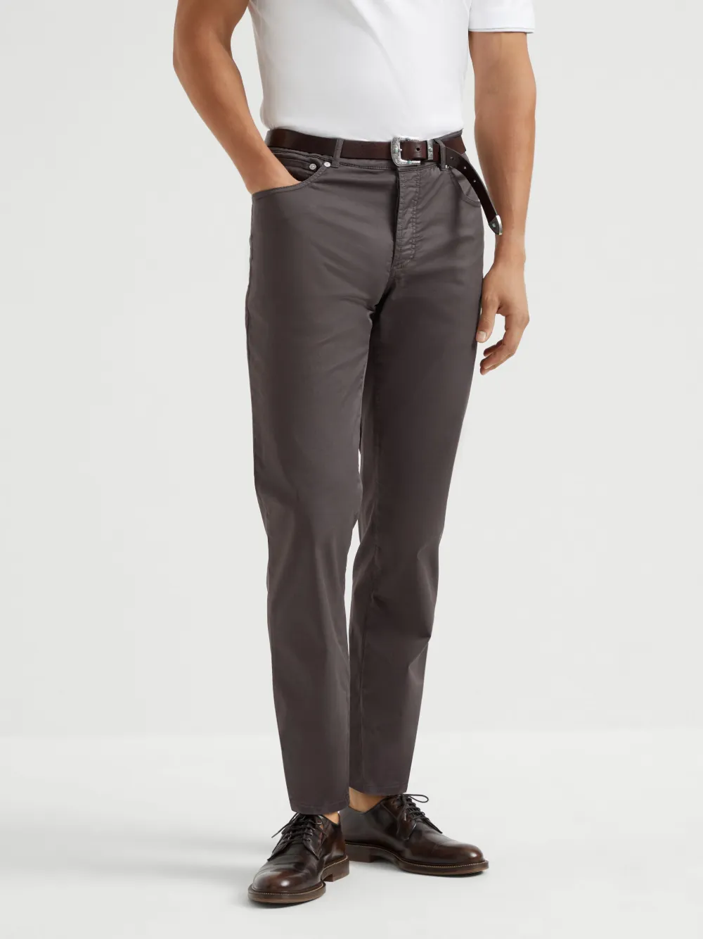 Brunello Cucinelli Slim-fit broek Bruin