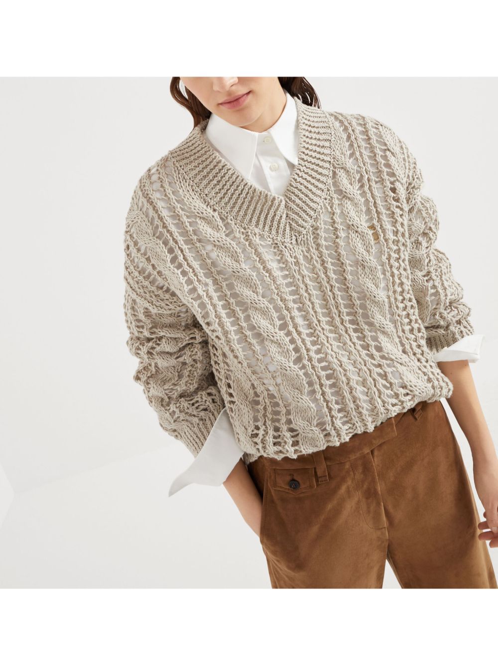 Shop online for discounts Brunello Cucinelli open-knit sweater Women