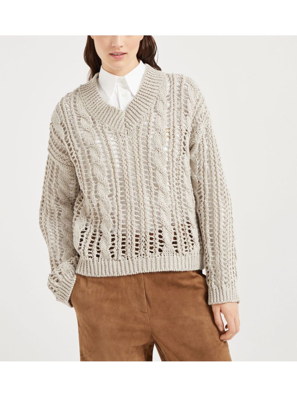 Shop online for discounts Brunello Cucinelli open-knit sweater Women