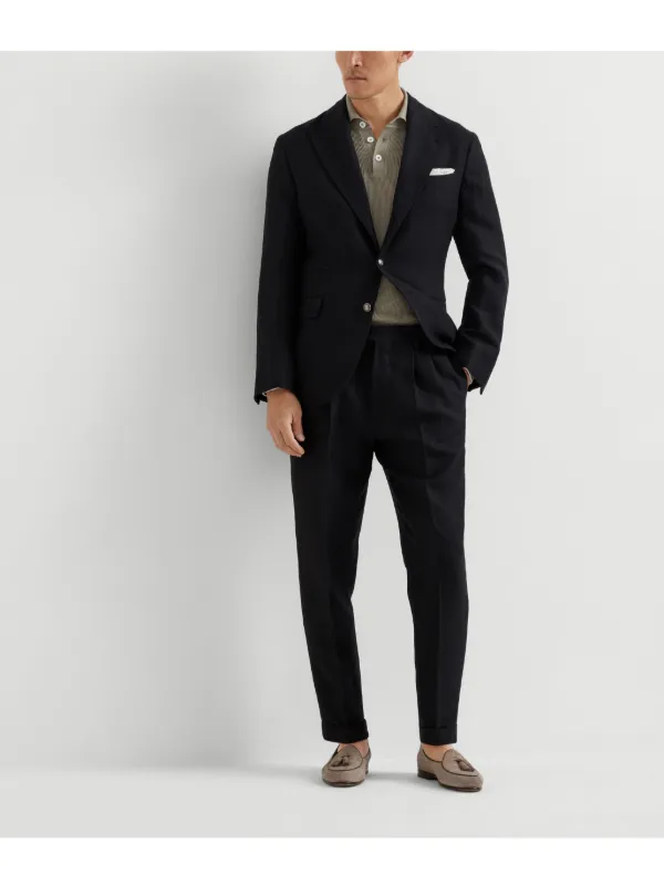 BRUNELLO CUCINELLI ブラック テーラードジャケット Brunello Cucinelli - Black Nappa Leather Jacket | Mitchell
