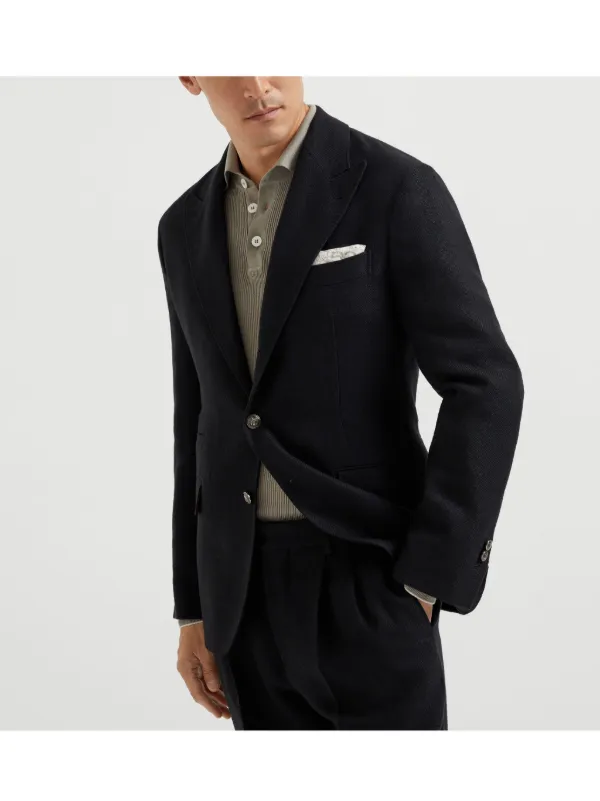 BRUNELLO CUCINELLI ブラック テーラードジャケット Brunello Cucinelli ピークドラペル ジャケット | ブラック