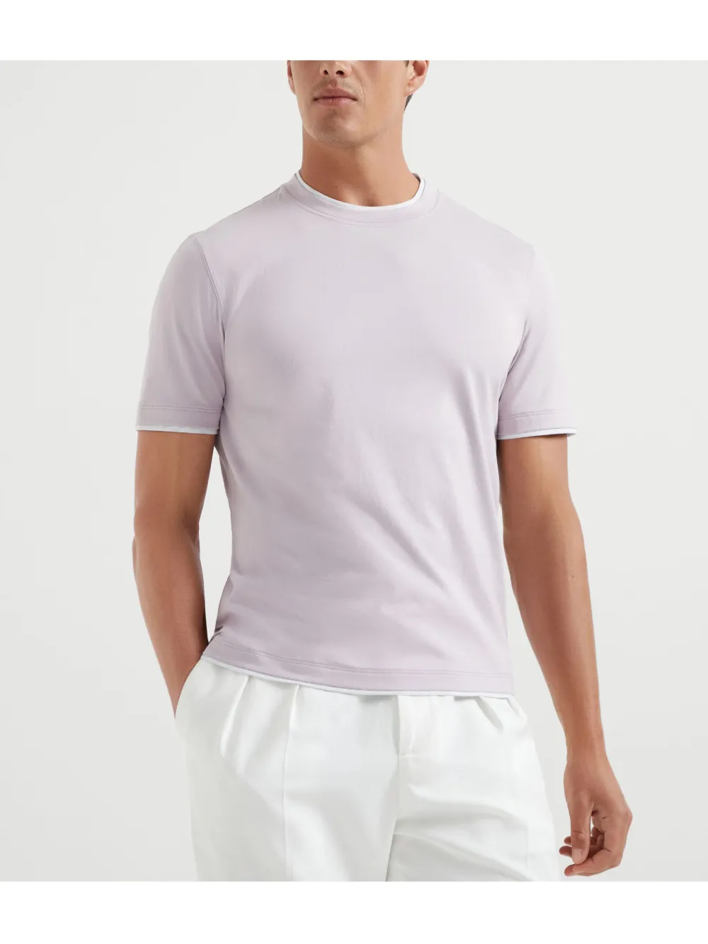 Brunello Cucinelli Gelaagd T-shirt Paars