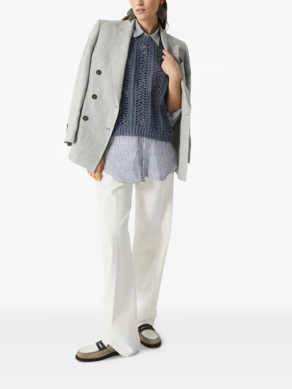 BRUNELLO CUCINELLI ホワイトストレートパンツ　よん BRUNELLO CUCINELLI ホワイトストレートパンツ よん BRUNELLO