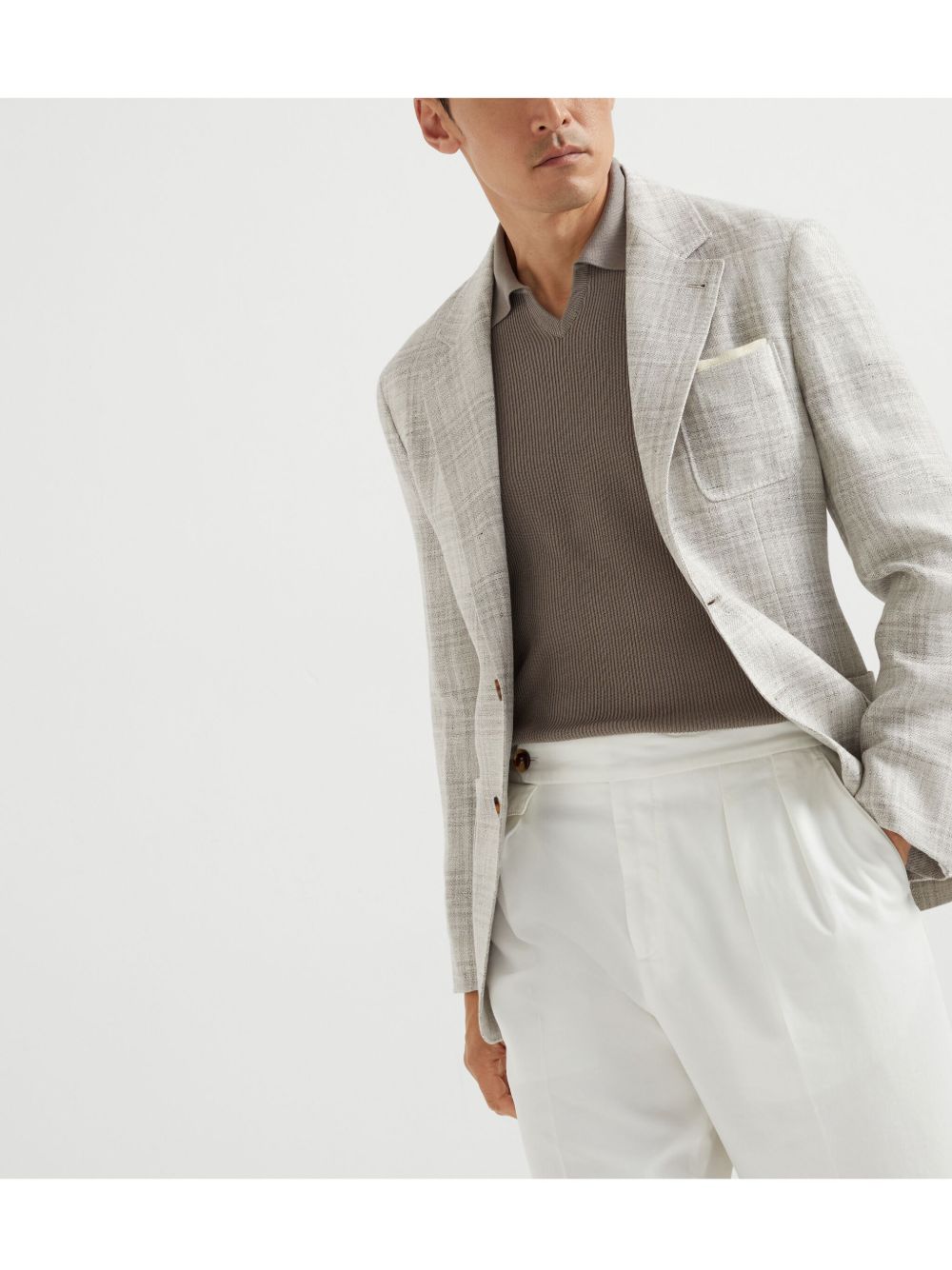 Brunello Cucinelli Prince of Wales deconstructed blazer Men