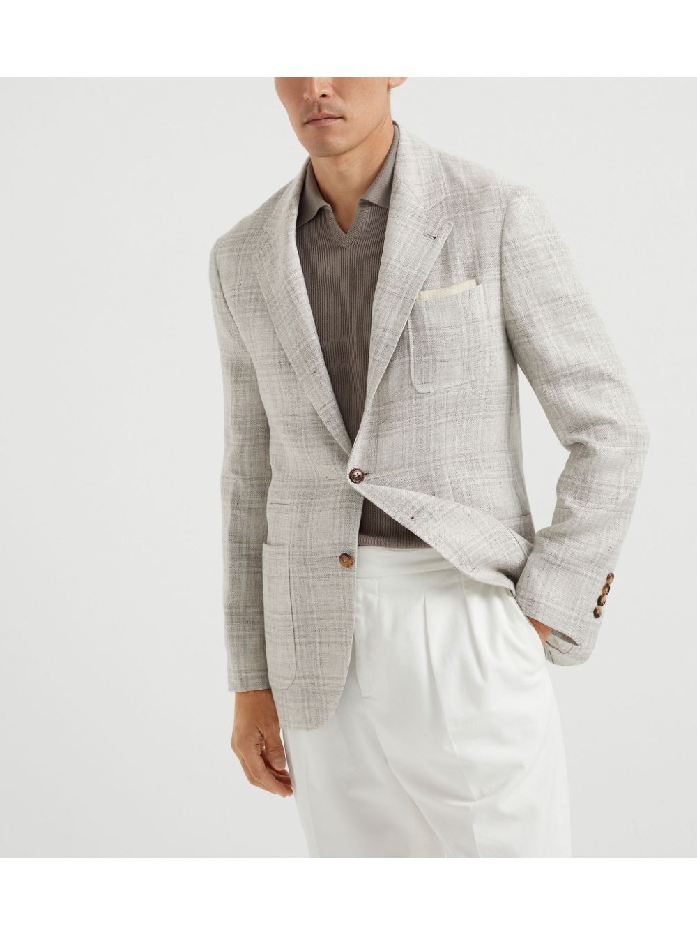 Brunello Cucinelli Prince of Wales deconstructed blazer Men