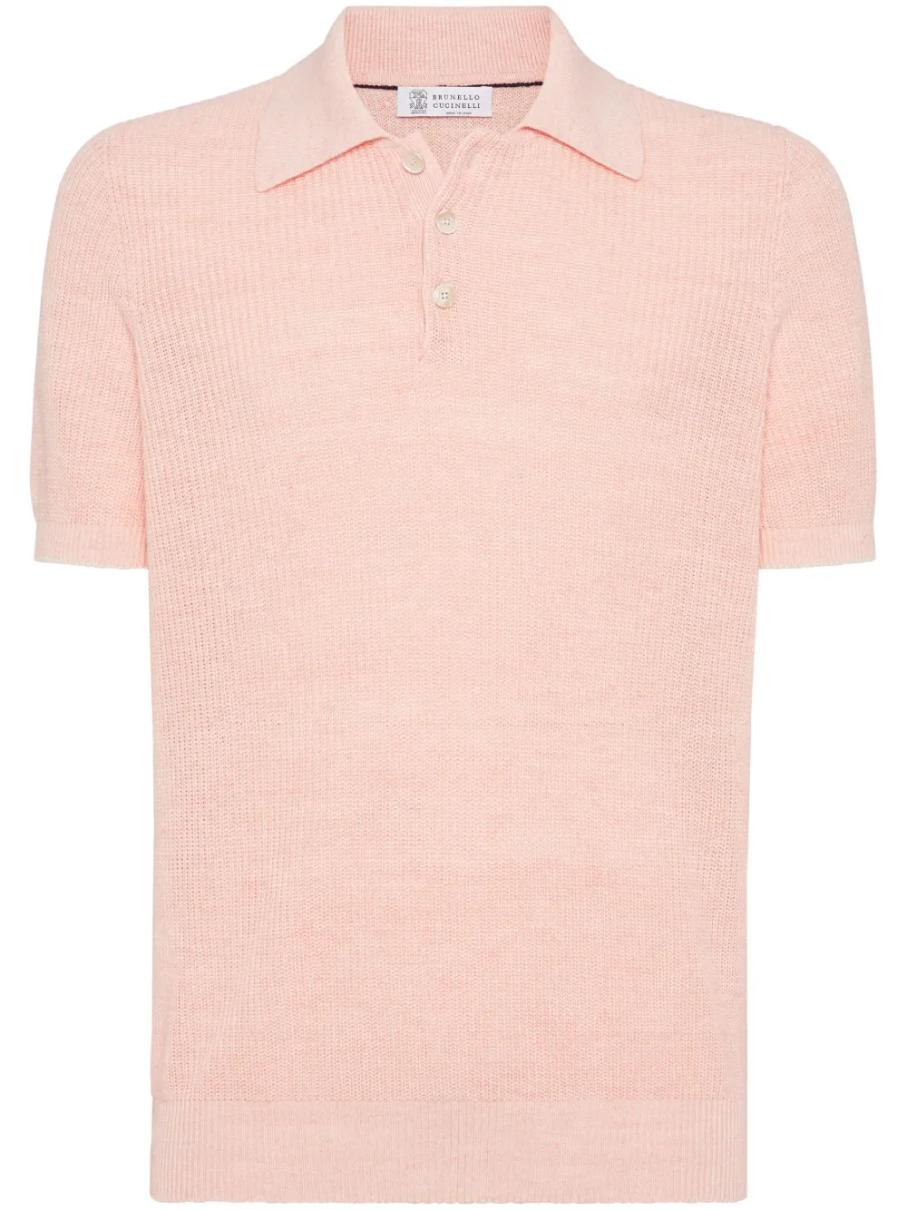 Brunello Cucinelli ribbed-knit polo shirt | Pink | Image 1