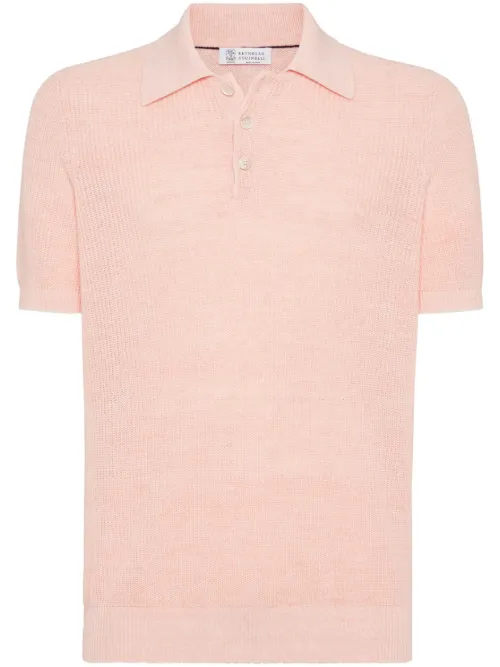 Polo en maille à design nervuré - Brunello Cucinelli - Modalova